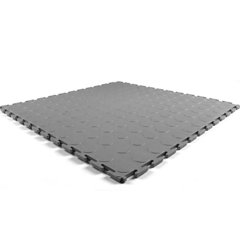 Warehouse Floor Coin PVC Tile Gray 1/4 Inch x 19.625x19.625 Inches