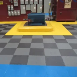 Warehouse Floor Coin PVC Tile Black 1/4 Inch x 19.625x19.625 Inches