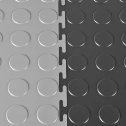 Warehouse Floor Coin PVC Tile Black 1/4 Inch x 19.625x19.625 Inches