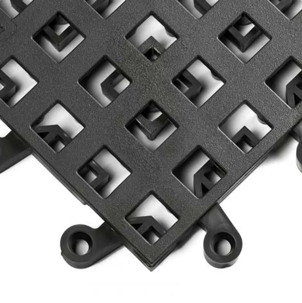Wearwell ErgoDeck HD Open Black 18 x 18 Inch Tile Case of 10