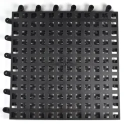Wearwell ErgoDeck HD Open Black 18 x 18 Inch Tile Case of 10