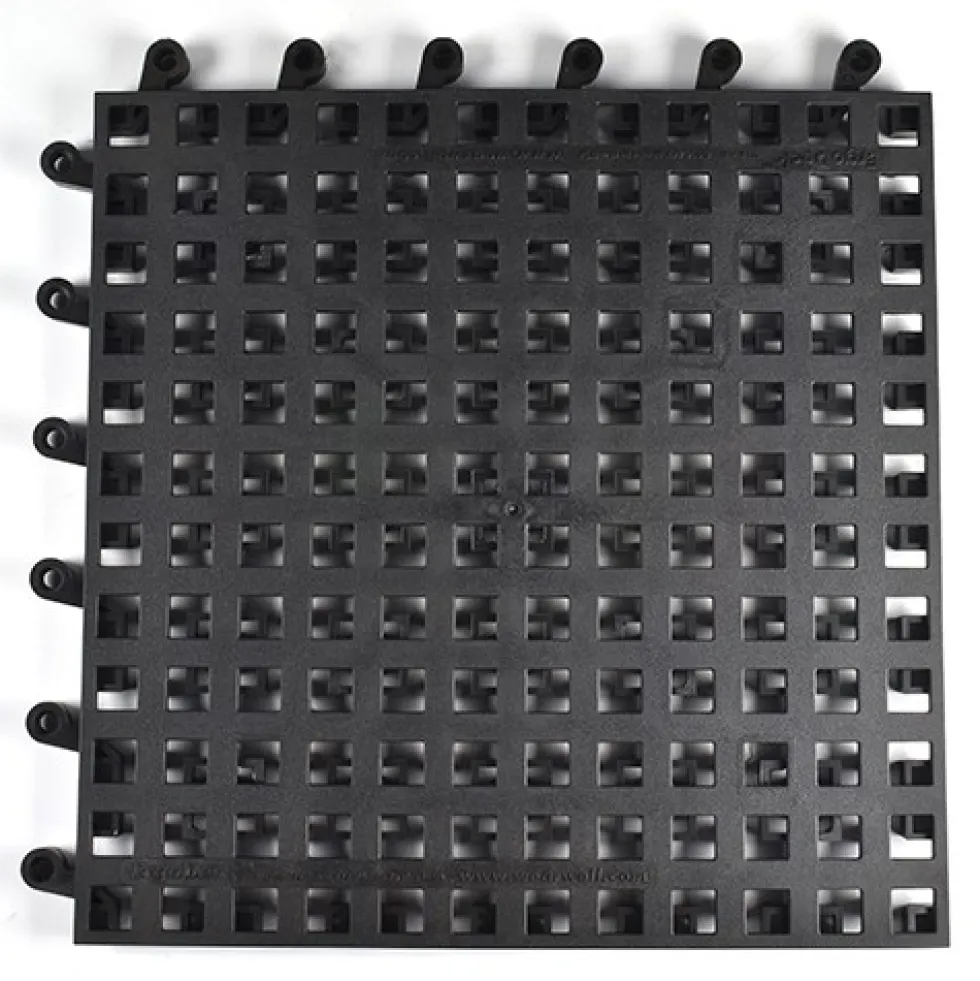 Wearwell ErgoDeck HD Open Black 18 x 18 Inch Tile Case of 10