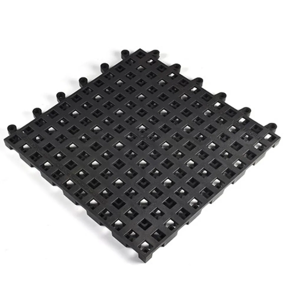 Wearwell ErgoDeck HD Open Black 18 x 18 Inch Tile Case of 10