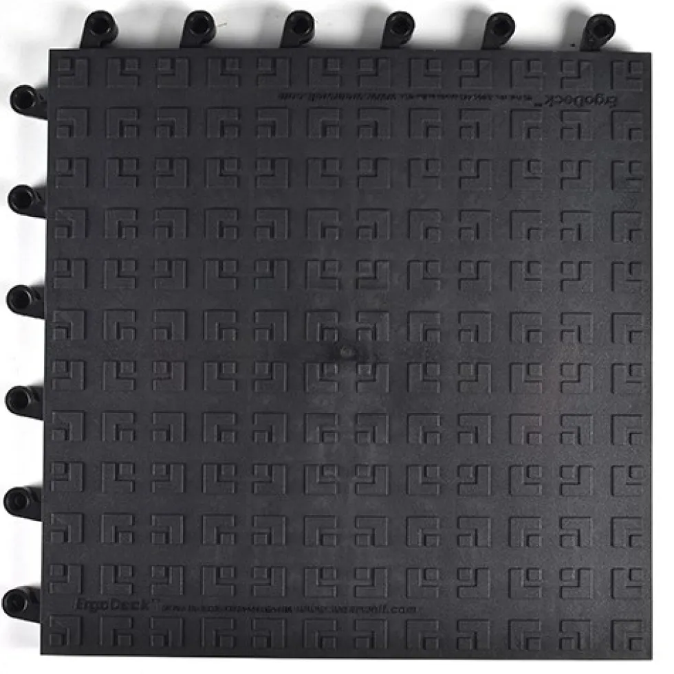 WearWell ErgoDeck HD Solid Black 18 x 18 Inch Tile Case of 10