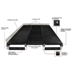 Wearwell Foundation Platform System Open 8Hx36Wx54L Inch Kit
